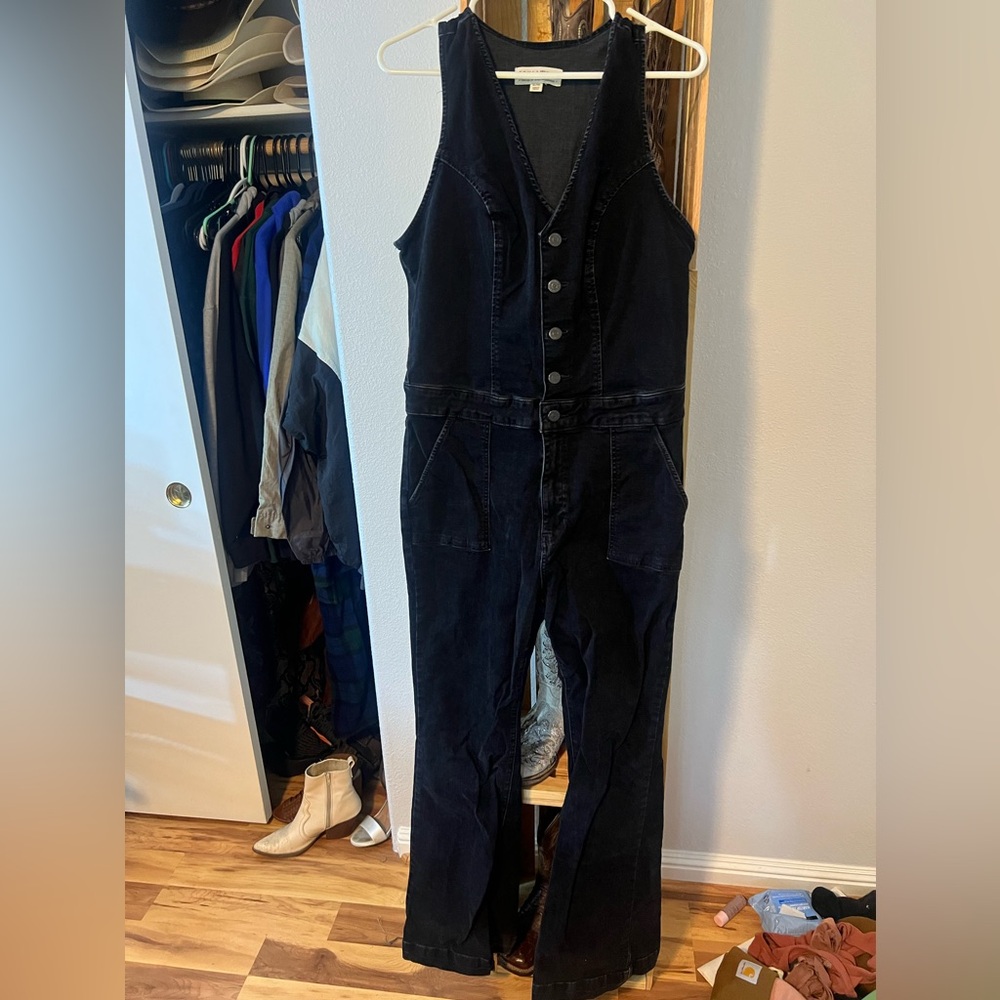 Black denim jumpsuit